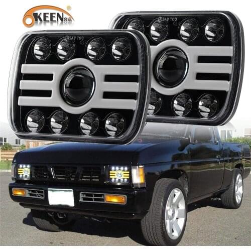 OKEEN 5x7 Inch LED Headlights 45W 7x6'' Sealed Beam Angel Eye DRL Handlamp for Jeep Wrangler YJ XJ Cherokee Motorcycle Headlight