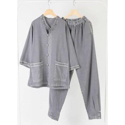 Kung Fu Uniform Chinese Traditional Costumes Tai Chi Practice Clothes Asian Traditional Top Men