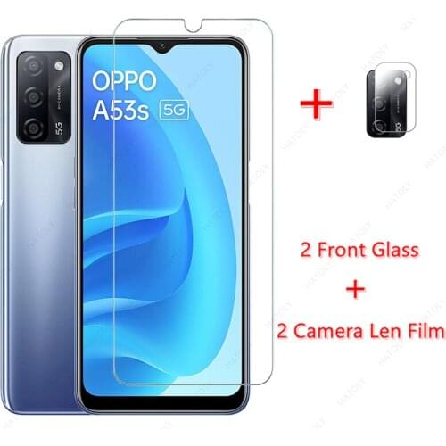 2PCS Tempered Glass for OPPO A53s 5G Glass for OPPO A53s 5G Film Screen Protector HD Camera Len Film for OPPO A53s 4G