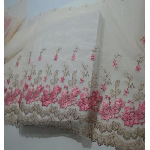 1 Meter floral embroidery lace fabric for DIY dress curtain sofa decorative diy accessories lace trim ribbon 25cm
