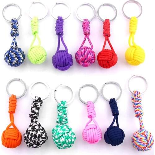 1Pcs Creative Rope Cord Ball Woven Keychain Bag Suspension Pendant Key Ring Holder Handmade Gift Key Accessories
