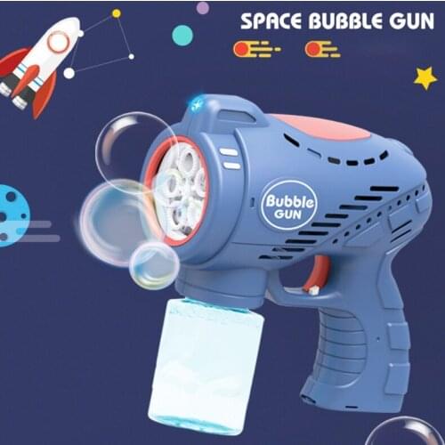 1PC Plus Size Magic Bubble Maker Bubble Toy with 5 Hole Bubble Blower/Light/Simulation Sound Swimming Pool Outdoor Toy R7RB