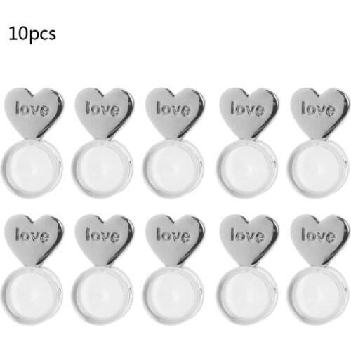 10Pcs Heart Love Earring Lifters Earring Lifts Backs Adjustable Hypoallergenic Earring Nuts Ear Lobe Support