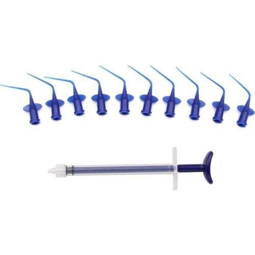 10pcs Dental Disposable Syringe Tip With 1pcs Syringe Irrigation Rinse Tips Flexible Composite Resin Rinse Tip Endo Dentista Lab