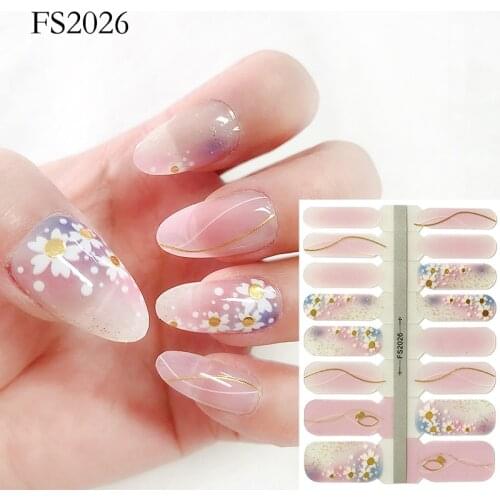 16tips Fashion Full Cover Nail Polish Wraps Adhesive Nail Stickers Nail Art Decorations Manicure Tools Environmental
