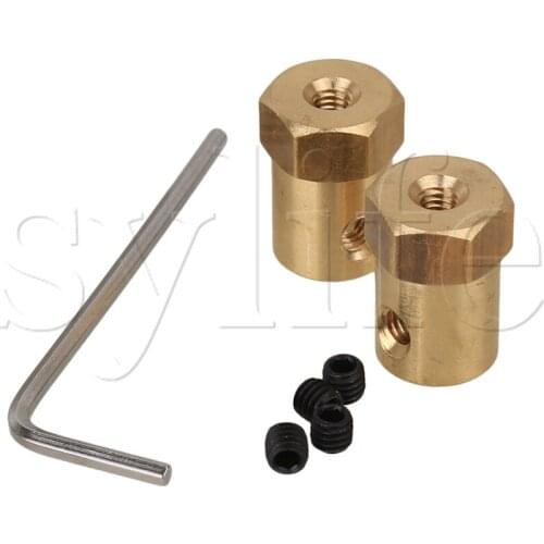 2pcs Brass Shaft Coupling Coupler DC Motor Connector Robot DIY Accessories 5mm