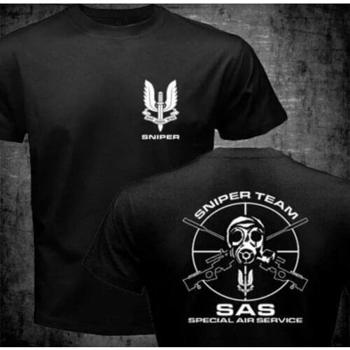 2020 Fashion Man Jersey Crew Neck T-Shirt Sas Snipers Team Secret Service Double Side Tees