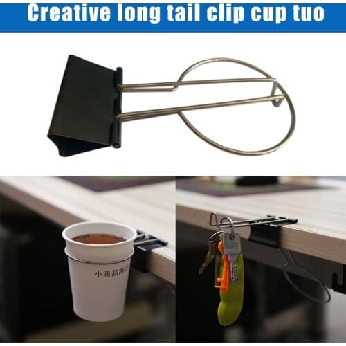 5/10/20 PCS Multifunctional Binder Clip with Cup Holder Rack Detachable Keychain Hook Office Accessory for Hanging Bag A