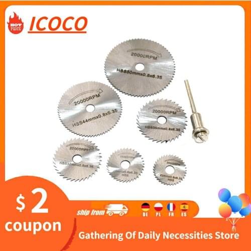 7pcs set Mini HSS Circular Saw Blade Rotary Tool For Dremel Metal Cutter Power Tool Set Wood Cutting Discs Drill Mandrel Cutoff