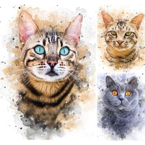 New Arrival 5D DIY Diamond Painting Animal Cat Cross Stitch Kit Full Drill Embroidery Mosaic Art Picture of Rhinestones Decor
