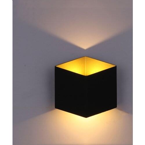 Aluminum Creative Indoor led wall light with for outside garden Black White Gold Lamp for Bedroom Decor Moden wall lamp