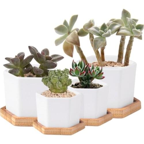 Bamboo Round Square Plant Tray Coaster Bowls Plates For Succulents Pots Trays Base Stander Garden Decor Home Decoration Crafts