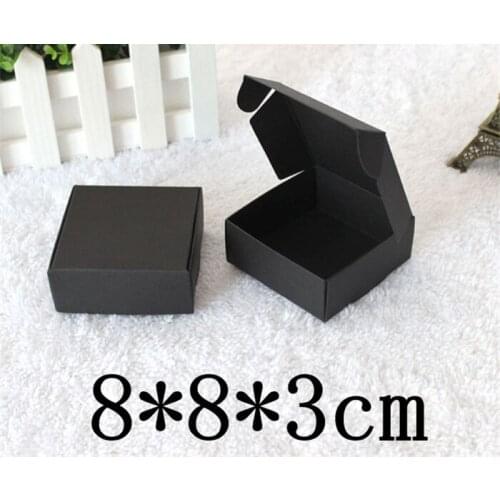 Black paper box 8*8*8cm Retail Black Gift Package Boxes, Craft Gift Handmade Soap Packaging box, Kraft Paper Boxes 300pcs/lot