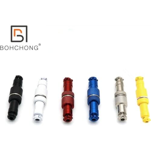 Colorful Electroplated Black GX12 Aviator Socket Butting Docking 4 core 4Pin Male&Female for Keyboard Coiled USB Type C Cable