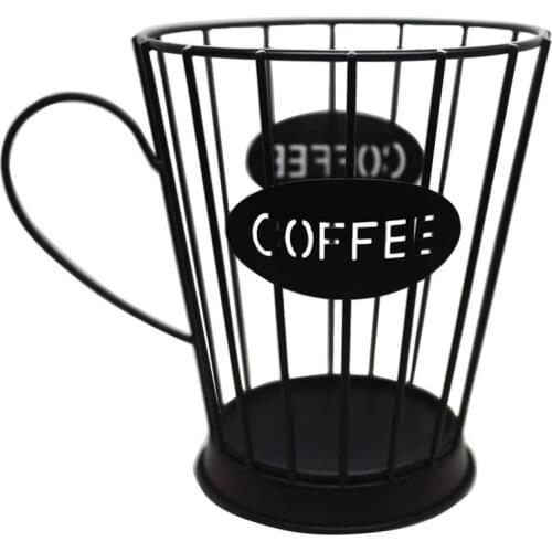 Coffee Pods Holder Coffee Capsules Storage Basket Kitchen Counter Storage Holders for Espresso Capsules (Small) -Black