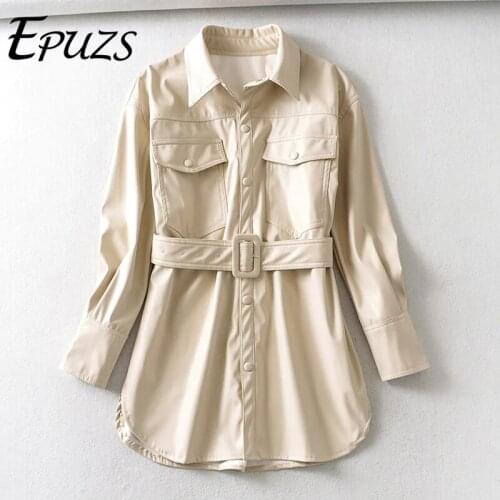 Женские зимние кожаные куртки EPUZS China At AliExpress