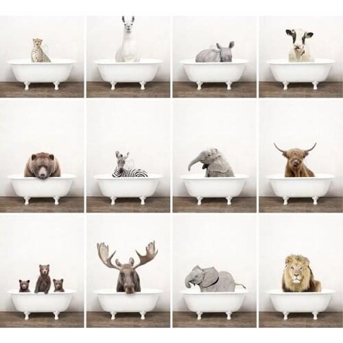 GATYZTORY Frame Cartoon Animals DIY Oil Painting By Number Calligraphy Painting Acrylic Paint On Canvas For Home Decor 40x50cm