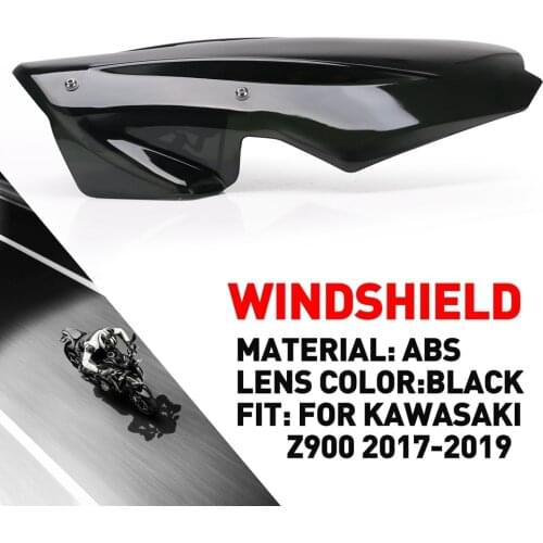 1PC Hot Sale Motorcycle High Quality Windshield WindScreen Black Screen W/ Bracket Accessories For Kawasaki Z900 2017 2018 2019