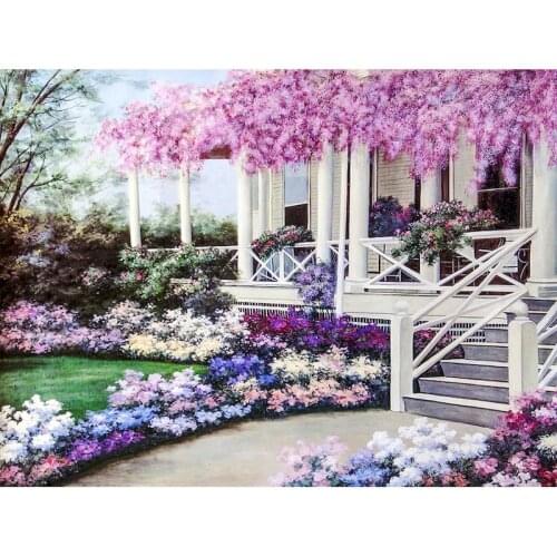 GATYZTORY Garden Painting By Numbers For Adults Kids Scenery Handpainted Kits Canvas Drawing Acrylic Paints DIY Gift Wall Home