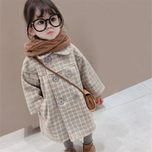 2021 Soft Jacket Winter Spring Coat Outerwear Top Children Clothes School Kids Costume Teenage Girl Clothing Woolen Cloth High Q