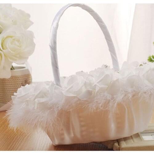 634D Western Wedding Ceremony Romantic Rhinestone Foam Rose Party Flower Girls Basket