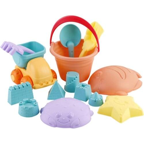 Summer Childrens soft plastic beach toys Castle Bucket Spade Shovel Rake sand bucket shovel play sand tools