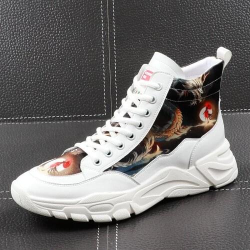 CuddlyIIPanda Men Fashion Causal Ankle Boots Spring Autumn Breathable Youth Trending Chinese Style Sneakers Male High Top Shoes