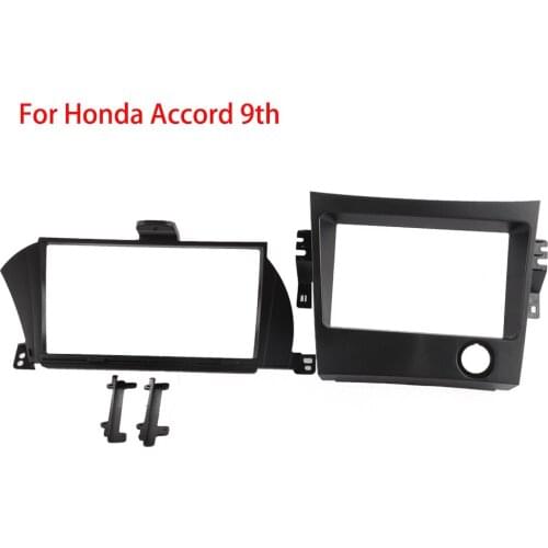 New Black ABS Plastic 9 inch Screen Dashboard Frame Replace For Honda Accord 9th Mounting Android Car DVD Navigation Dash Panel