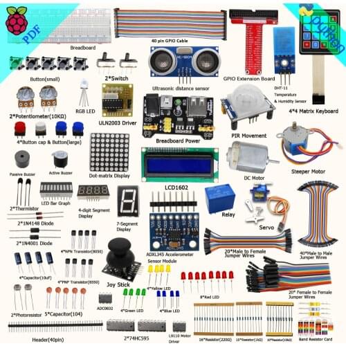 Adeept Free Shipping New Ultimate Starter Learning Kit for Raspberry Pi 3 2 Model B/B+ Python Book headphones diy diykit