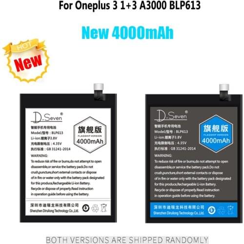 New 4000mAh Replacement Battery For Oneplus 3 1+3 A3000 BLP613 1+3T A3010 BLP633 / 3300mAh For 1+5 5T A5000 A5001 A5010 BLP637