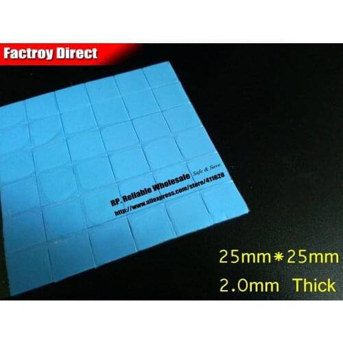 Wholesale! 600x 2.5cm*2.5cm*2.0mm Thickness GPU Thermal Transfer Heatsink Silicone Pad for Many Brands Notebook Repair Test