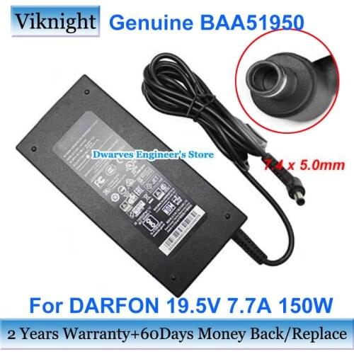 Original DARFON BAA5190 AC Adapter 19.5V 7.7A 150W For MSI GL65 Gaming Laptop Charger Power Supply 7.4x5.0mm