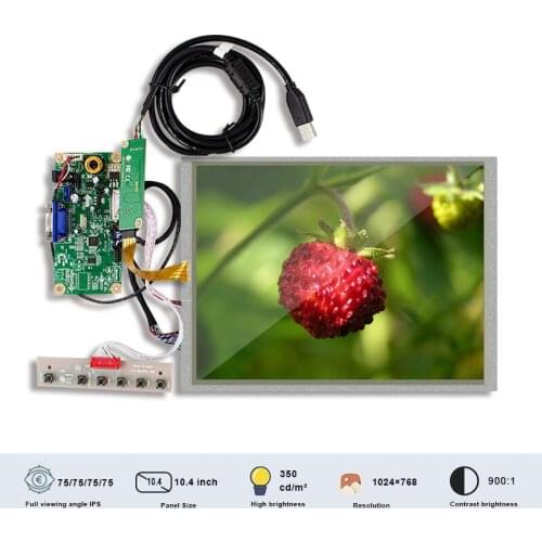 Original IVO M104GNX1 R1 1024x768 1k High Brightness 10.4 Inch Lcd Display Screen With Board LVDS 20 pins