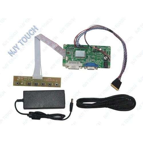 DVI DVA LCD Controller Driver Board LVDS Kit For LTN156AT05 1366x768 LED Panel + 12V 4A Power Adapter