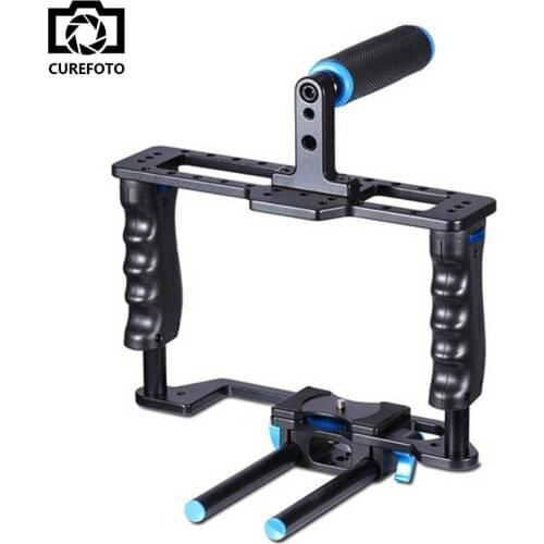 Professional Aluminum DSLR Camera Movie Making Video Cage With 15mm Rod System For Canon Nikon Sony Pentax Olympus Panasonic