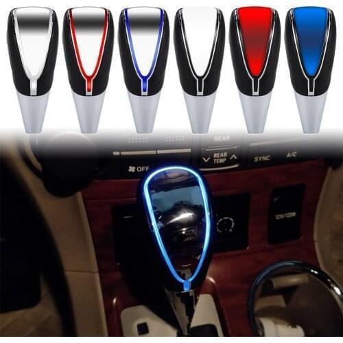 Auto Gear Shift Knob Blue LED Light Color Touch Activated Sensor USB Charge For All Cars Manual Transmission MT w/o lock button