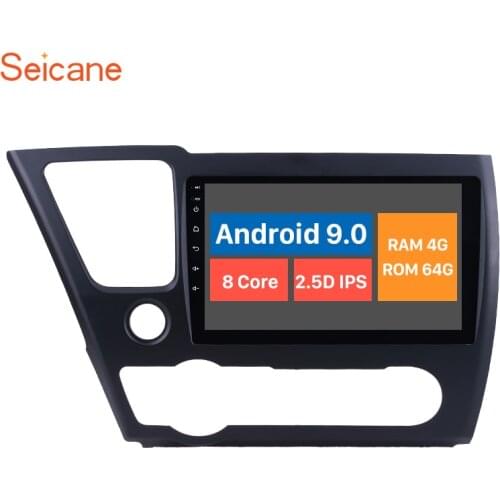 Seicane Car Multimedia Palyer For 2014 2015 2016 2017 Honda Civic 9" Android 10.0 Bluetooth HD 1024*600 Touchscreen Car Radio
