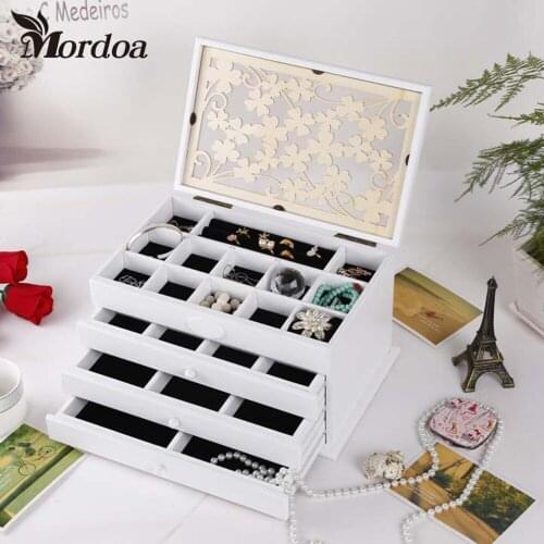 Jewelry Box Necklace Rings Jewellery Container Boxes Makeup Case Jewelry Organizer Birthday Gift for Women Jewelry Cases