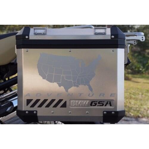 GSA Adventure Motorcycle Reflective Decal Kit "R1200 GSA" for Touratech Top Case
