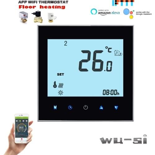 TUYA 24VAC 95-240VAC Underfloor heating WIFI thermostat with programming to work with Alexa Google home