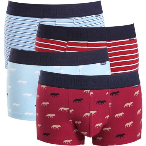 So Cool Pink Heroes High-Quality Men Boxer Shorts Cotton Underwear Comfortable Male Panties Fashion Striped Guy Underpants