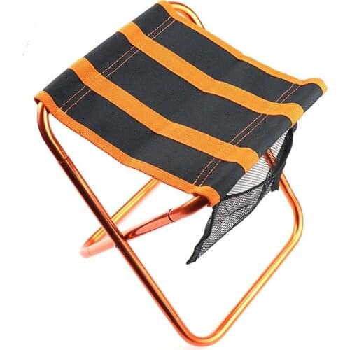 Outdoor Folding Chair 100KG Capacity Camping Portable Bench Seat Stool Fishing Camping Chair BBQ Stool Aluminum Alloy