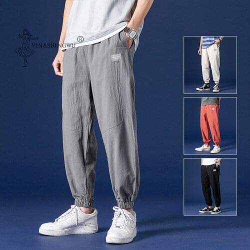 Japanese Kimono Men Sports Pants Loose Harajuku Trousers Japan Traditional Asian Clothing Yukata Style Embroidered Harem Costume