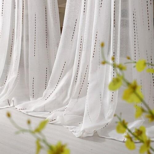 Finished Gauze Screen White Tulle Curtains for Living Room Modern Window Sheer Curtains for Bedroom Kitchen Treatments Fabric