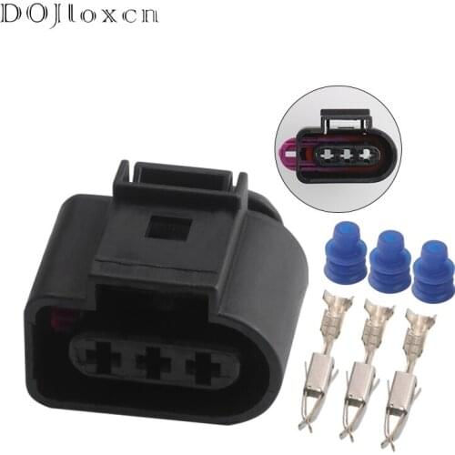 1 Set 3 Pin For VW Auto Waterproof Black Female Connector 1J0973723 Car 3.5 Series Sensor Socket Plug DJ7035A-3.5-21