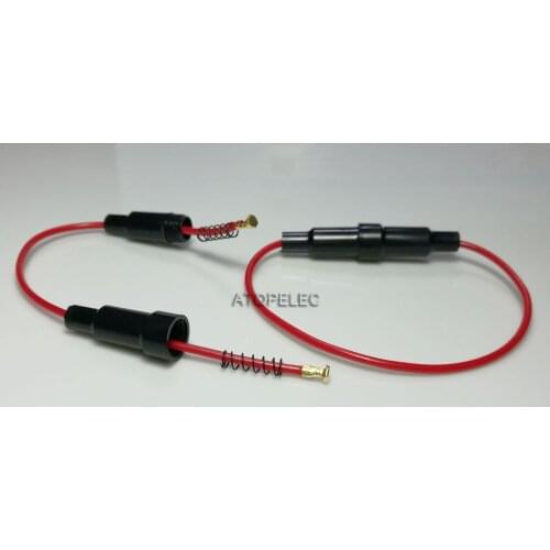1pc In-Line Fuse Holder Screw Type with 22AWG Cable Wire 5mm*20mm / 6mm*30mm Selectable