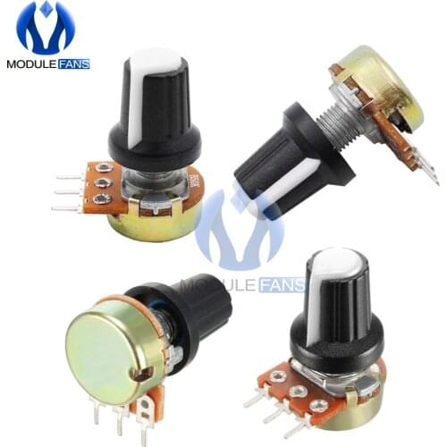 10PCS Electronic Diy WH148 With Cap Linear Taper Rotary Potentiometer 1K 2K 3K 5K 10K 20K 30K 50K 100K 200K 300K 500K 1M Ohm
