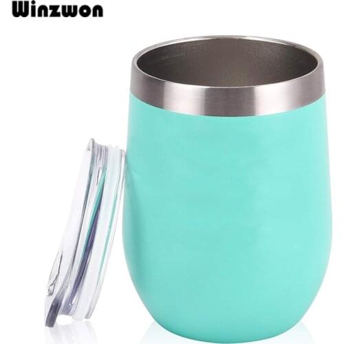 12Oz 4Colors Thermos Mug Coffee Tumber FDA Stainless Steel Tumbler Vaccum Thermo Insulated Cup With Lid For Home Office Party