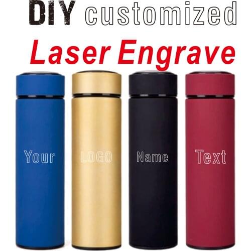 500ML Thermos DIY Customize Laser Engrave Company LOGO Name Car LOGO Travel Vacuum flasks Steel Double Wall Thermal Bottle