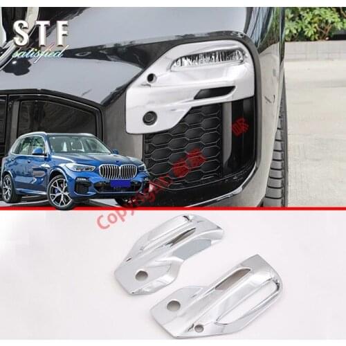 ABS Chrome Front Fog Light Lamp Cover Trim Molding Bezel Garnish For BMW X5 G05 2019 2020